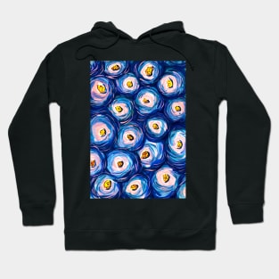 Blue Roses Abstract Watercolour Design Hoodie